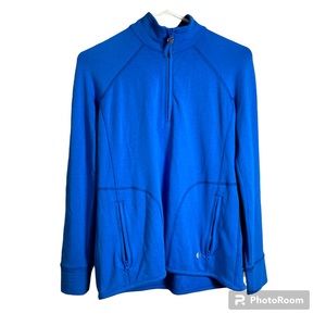 Talbots Pima Cotton Micro Modal Jogger Sport Zip Pocket Jacket Women's Blue Sp